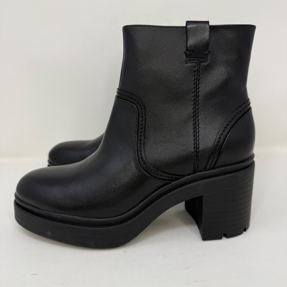 New Cole Haan Paz Pull On Booties In Black Leather Sz 8 - Picture 5 of 13